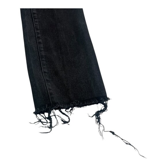 Madewell Cali Demi-Boot Jeans Black Wash Raw-Hem Edition Zipper Pockets Size 26 - Picture 7 of 7